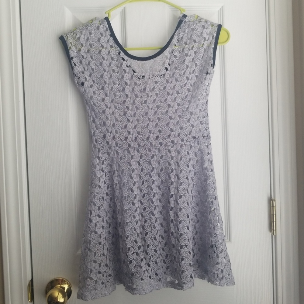 Gray Lace Top
